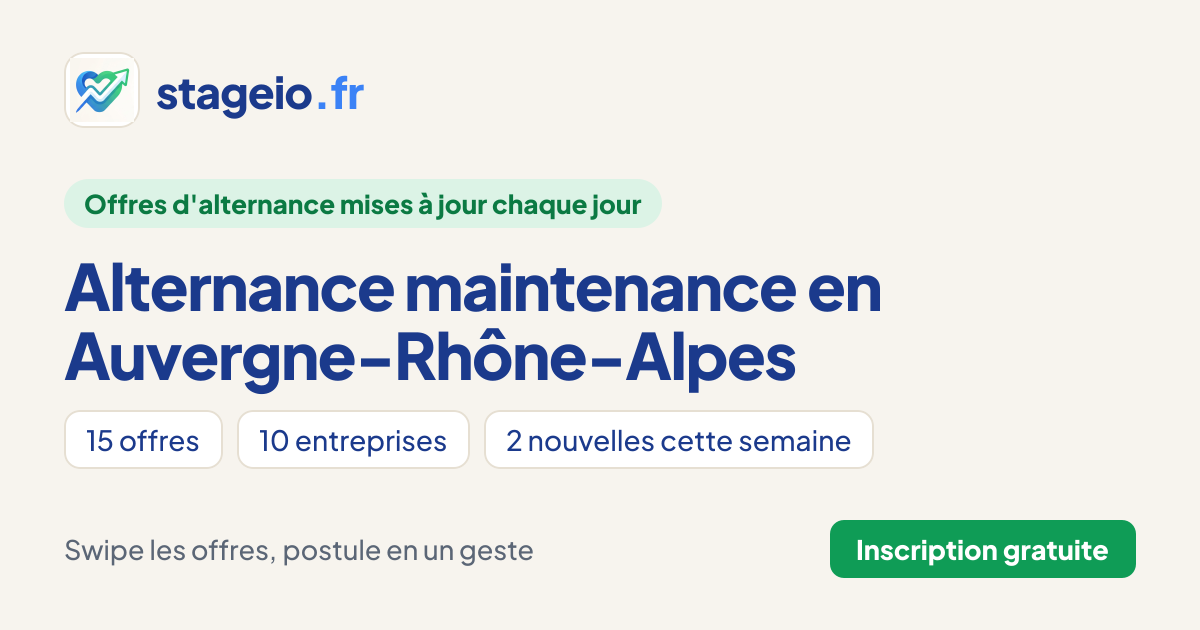 Alternance maintenance en Auvergne-Rhône-Alpes : 14 offres en octobre ...